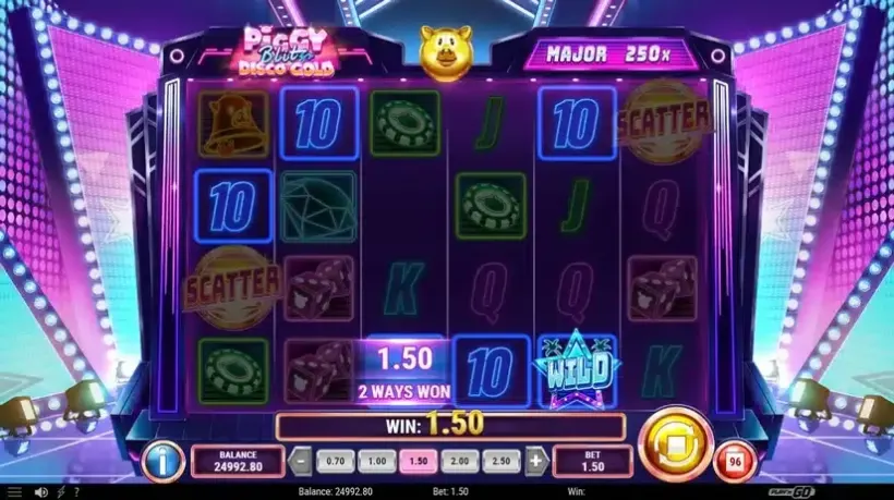 Piggy Blitz Disco Gold slot screenshot 2