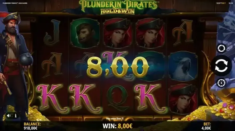Plunderin Pirates Hold and Win slot screenshot 2