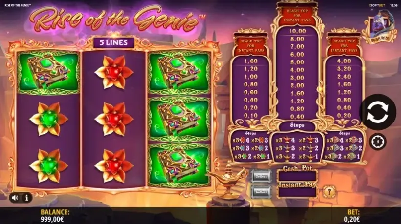 Rise of the Genie slot screenshot 1
