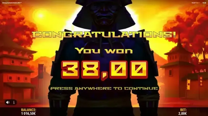 Rising Samurai Hold & Win slot screenshot 