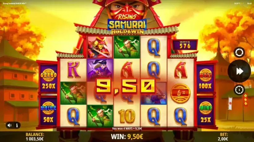Rising Samurai Hold & Win slot screenshot 2