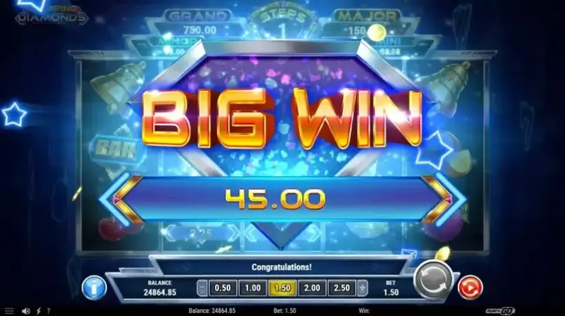 Stepping Diamonds slot screenshot 