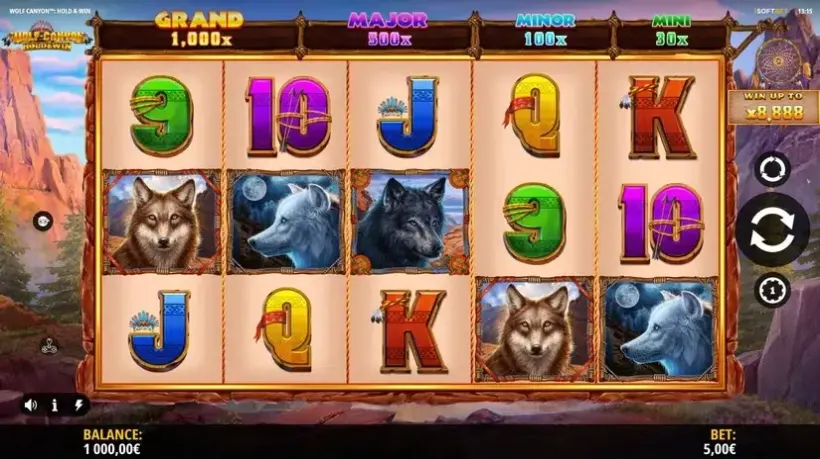 Wolf Canyon Hold & Win slot screenshot 