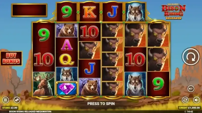 Bison Rising Reloaded Megaways slot screenshot 