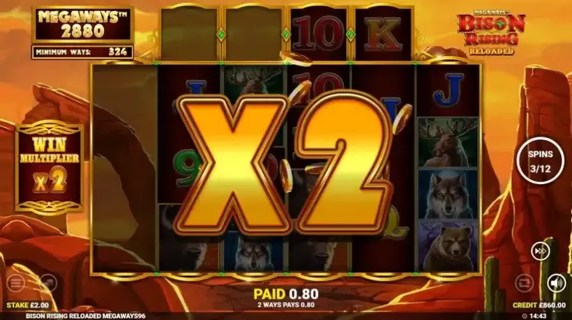 Bison Rising Reloaded Megaways slot screenshot 3