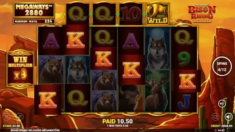 Bison Rising Reloaded Megaways slot screenshot 4