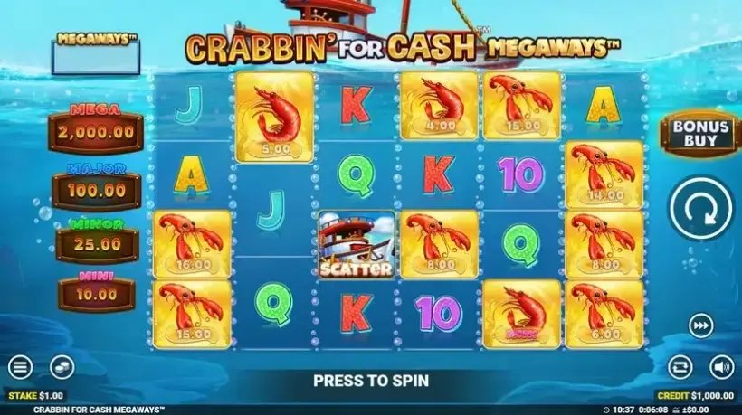Crabbin’ For Cash Megaways slot screenshot 1
