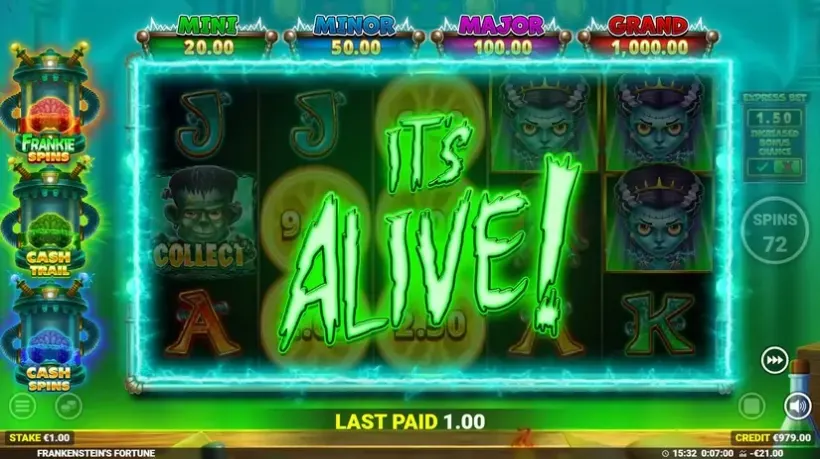 Frankenstein’s Fortune slot screenshot 