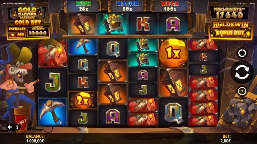Gold Digger Megaways slot screenshot 