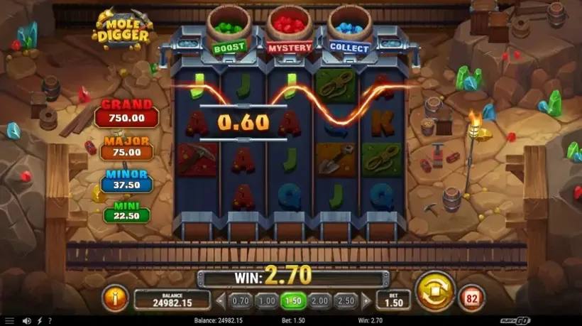 Mole Digger slot screenshot 2