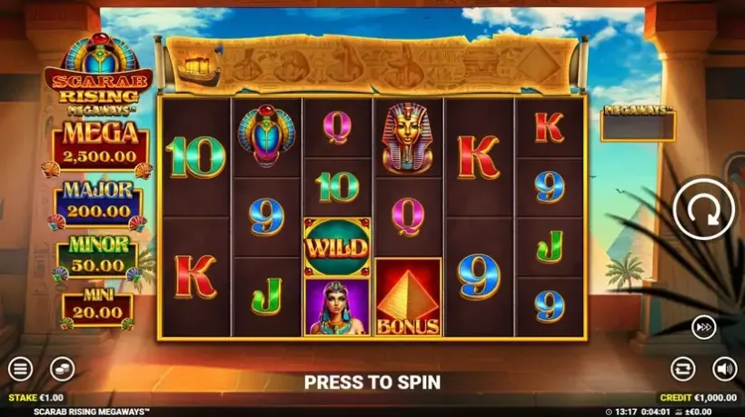 Scarab Rising Megaways slot screenshot 