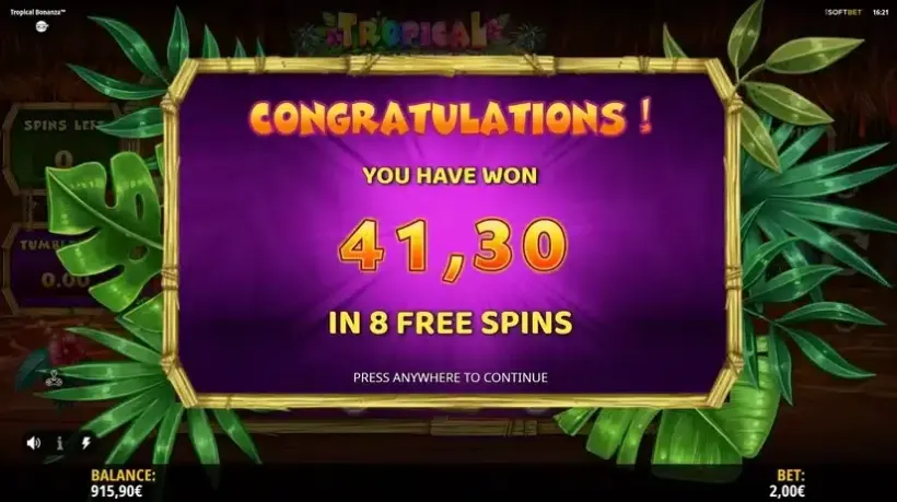 Tropical Bonanza slot screenshot 8