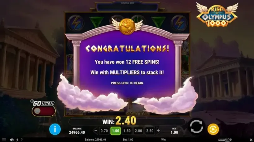 Rise of Olympus 1000 slot screenshot 